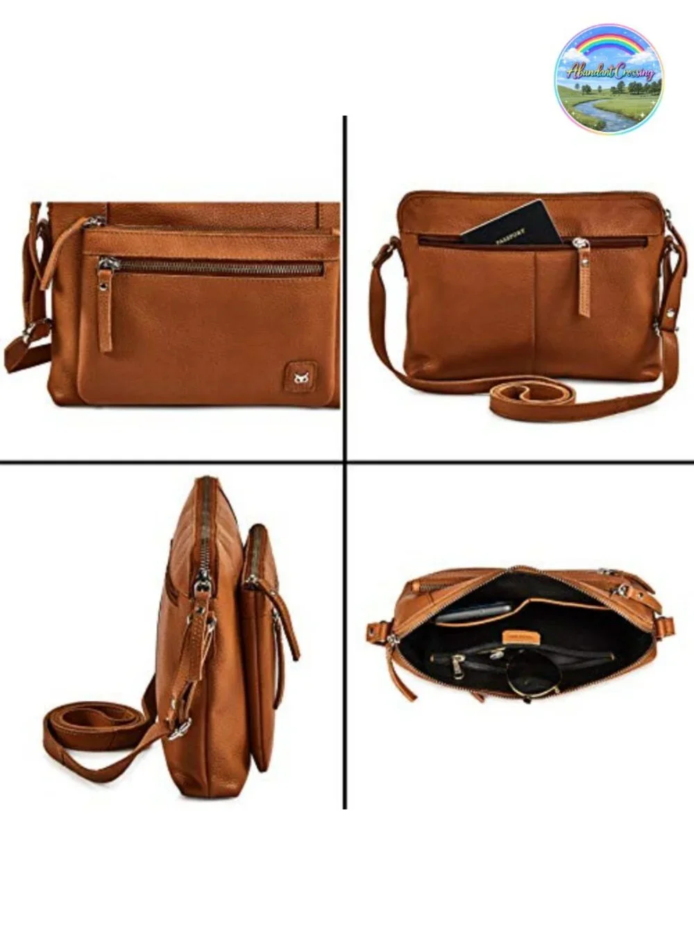 Genuine Leather Small Crossbody Bag Women Sling Shoulder Purse Adjustable Strap